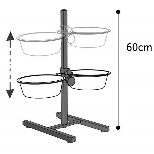 Стойка с 2 металлическими мисками 2 X 2500ml