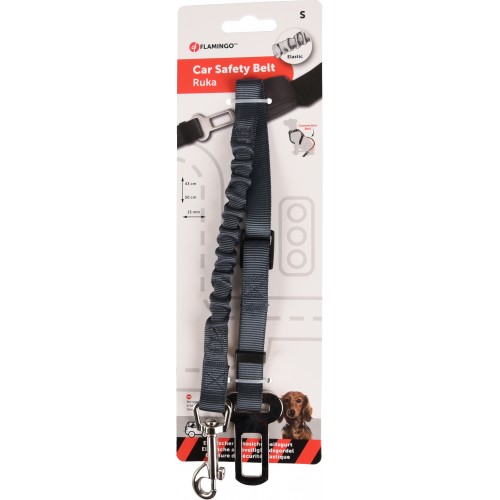 Поводок DOG SAFETY для авто, серый, S (43-50cм)