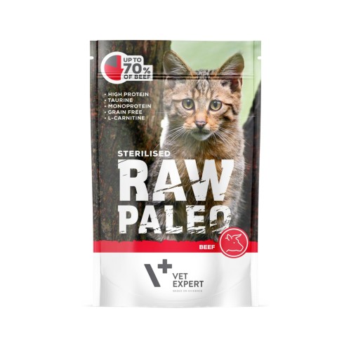 VetExpert Raw Paleo Cat Sterilised Beef 100g
