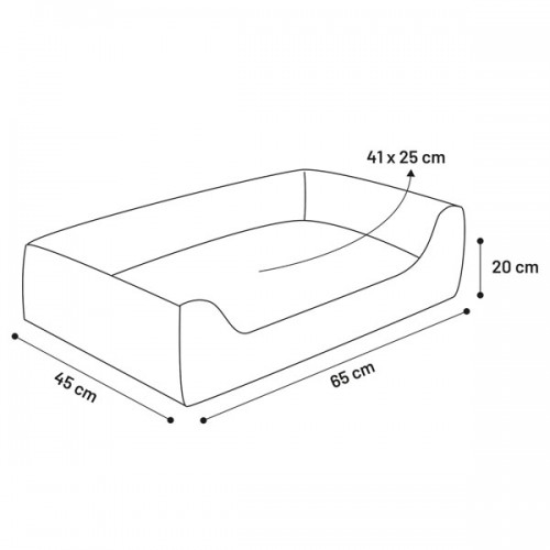 Лежак для собак Dreambay прямоугольный, серо-коричневый (65x45 см)