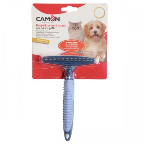 Расческа для собак с вращающимися зубьями (2 ряда)