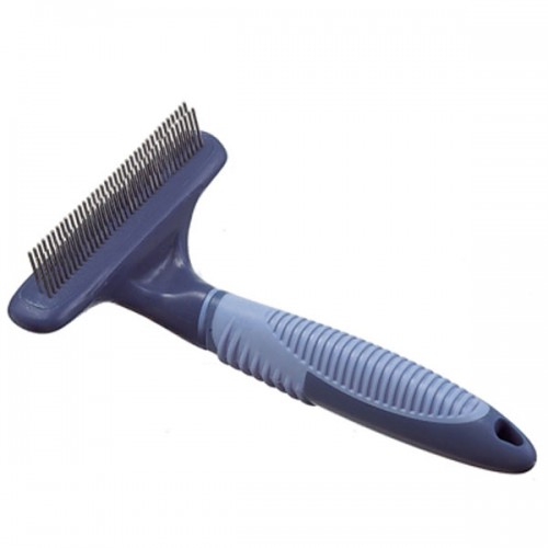 Расческа для собак с вращающимися зубьями (2 ряда)