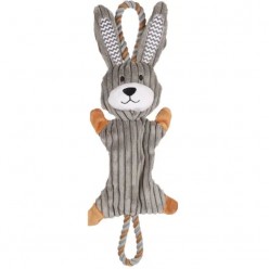 Игрушка мягкая с верёвкой - кролик Gommy, серый (48см)