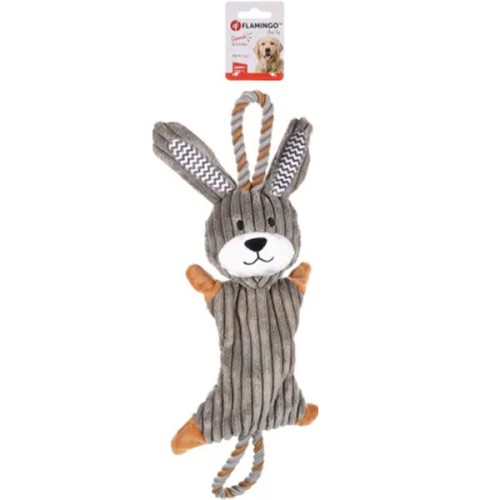 Игрушка мягкая с верёвкой - кролик Gommy, серый (48см)