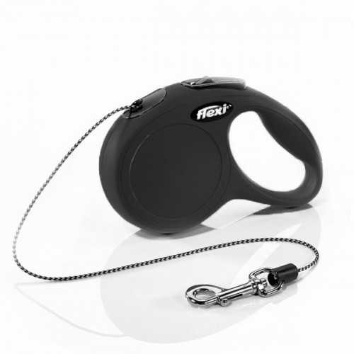 Поводок-рулетка Flexi New Classic - cord, черная S (8м) 