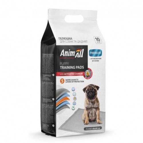 Пеленки для собак AnimAll 60х90 см с активированным углем 10 шт