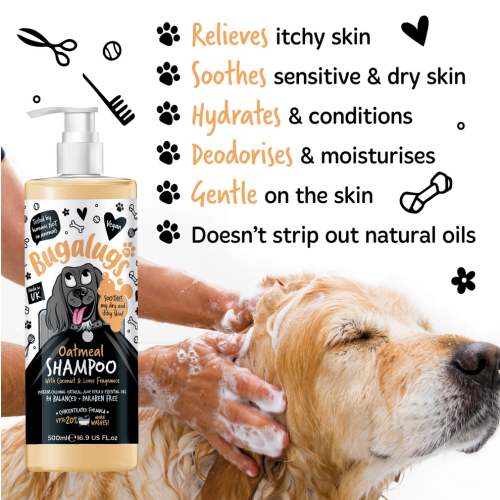 Bugalugs Shampoo Oatmeal , Успокаивает сухую, раздраженную и зудящую кожу.
