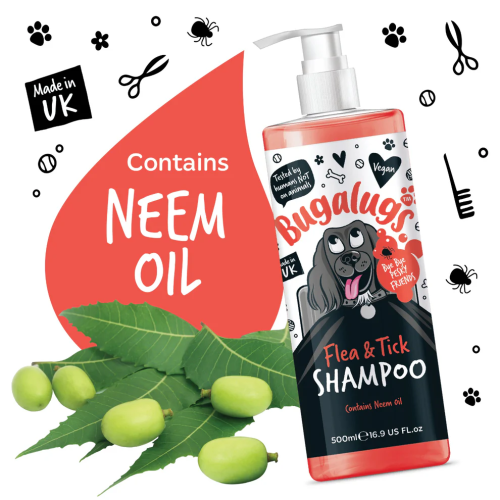 Шампунь против блох и клещей с маслом нима 500 ml Bugalugs Flea and Tick Dog Shampoo with Neem Oil  