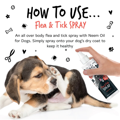 Bugalugs Flea & Tick Spray with Neem Oil for Dogs & Cats