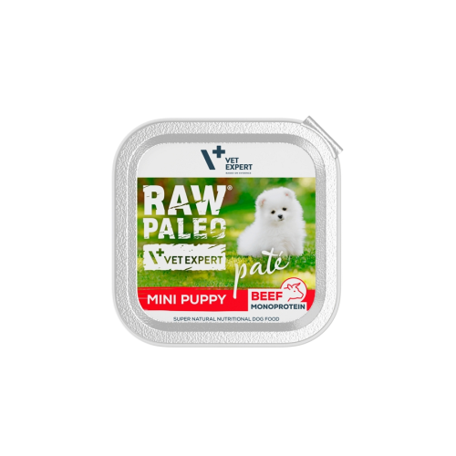 Raw paleo mini puppy beef pate monoprotein150 gr