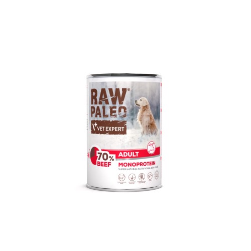 Raw paleo dog monoprotein adult beef 400g