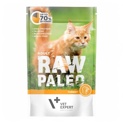 VetExpert Raw Paleo Cat pouch Turkey 100 gr