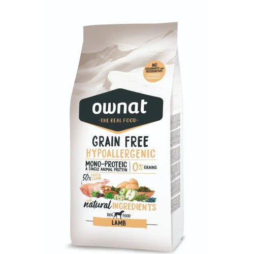Ownat Grain Free Hypoallergenic Dry Dog Food with Lamb