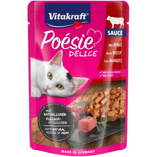 Vitakraft - Poesie Delice, Adult Wet Cat Food With Beef In Gravy - 85g