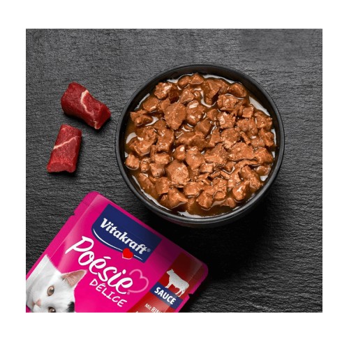 Vitakraft - Poesie Delice, Adult Wet Cat Food With Beef In Gravy - 85g