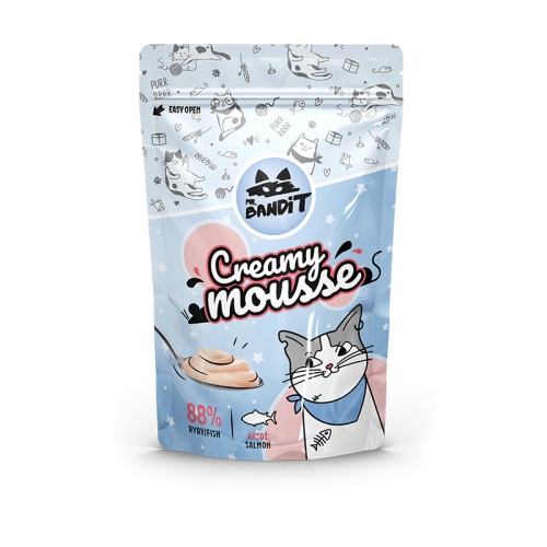 Mr. Bandit Creamy Mousse, cu salmon, 6 g 