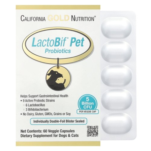 Пробиотик (probiotic) California Gold Nutrition LactoBif Pet для собак и кошек