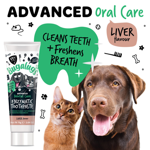 Bugalugs Энзимная зубная паста Advanced Dental Care (со вкусом печени) для собак и кошек.