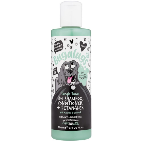 Bugalugs Shampoo 500ml Tangle Tame 3-in-1 Conditioner & Detangler , успокаивает чувствительную кожу, удаляет грязь, жир и неприятные запахи.