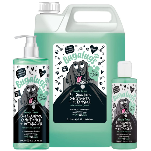 Bugalugs Shampoo 500ml Tangle Tame 3-in-1 Conditioner & Detangler , успокаивает чувствительную кожу, удаляет грязь, жир и неприятные запахи.