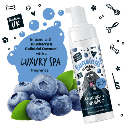 Средство для удаления слезных пятен с коллоидной овсянкой Blueberry Spa Bugalugs 200ml для собак 