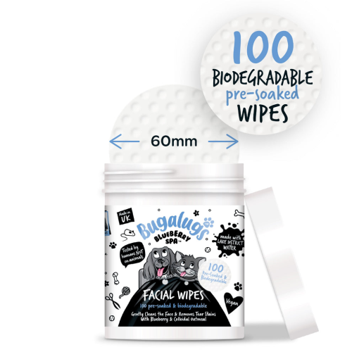 Салфетки для удаления слезных пятен с коллоидной овсянкой Blueberry Spa Facial Wipes 100шт для собак