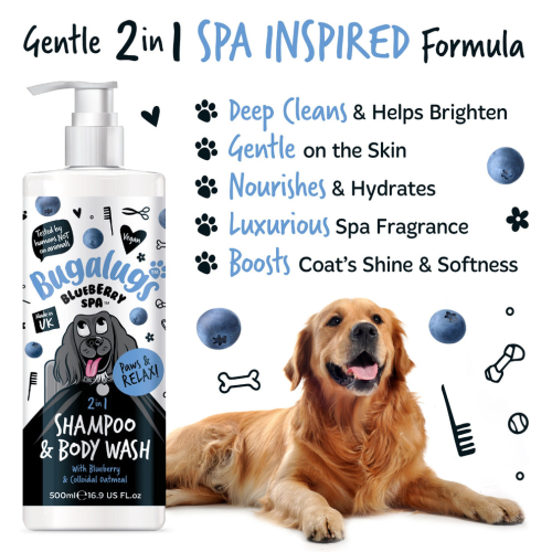 Шампунь для удаления слезных пятен с коллоидной овсянкой Blueberry Spa Facial Wash 500ml для собак