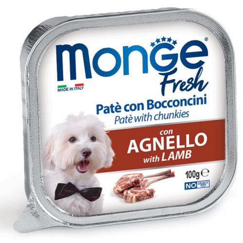 MONGE Dog Fresh Pate and chunkies with Lamb 100g