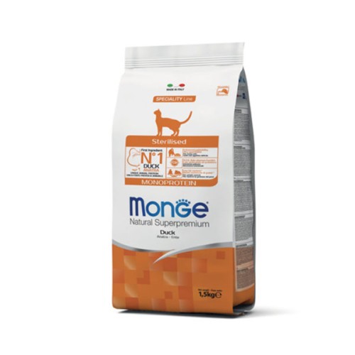 MONGE dry cat sterilised Duck 