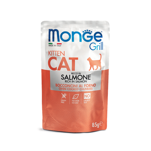 MONGE Cat Grill Pouch Kitten Salmone 85g