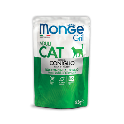MONGE Cat Grill Pouch Adult Rabbit 85g