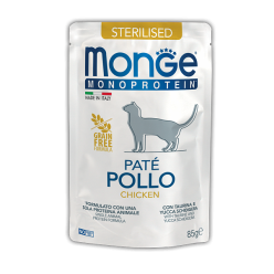 MONGE Cat Pouch Monoprotein Sterilised Chicken 85g