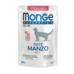 MONGE Cat Pouch Monoprotein Sterilised Beef 85g