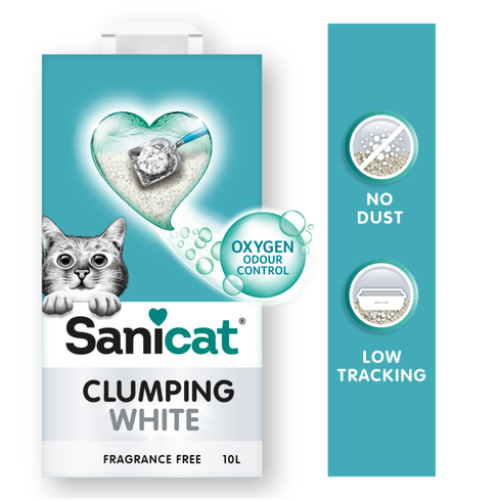 SANICAT CLUMPING WHITE FRAGRANCE FREE 10l