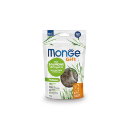 MONGEGIFT CAT FILLED HAIRBALL DENTAL Salmon/Catnip  60g
