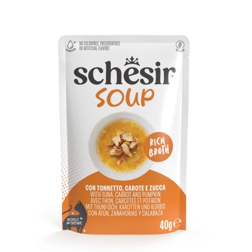 SCHESIR Cat Tuna and Pumpkin in soup pouch 40g