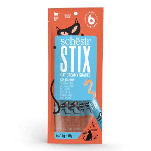 SCHESIR STIX CAT POUCH TREATS Salmon 