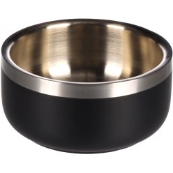 Миска для корма и воды Lora, круглая, черная & серебристая (12,5 см / 400 мл)