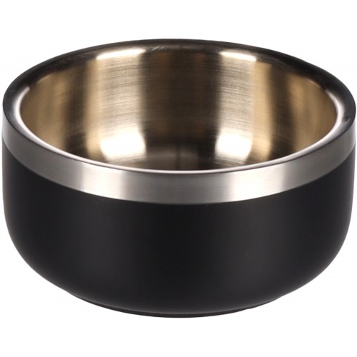 Миска для корма и воды Lora, круглая, черная & серебристая (12,5 см / 400 мл)